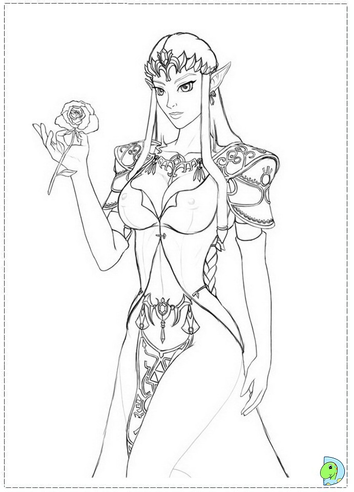 Coloriage Link avec le Triforce magique - Zelda à imprimer