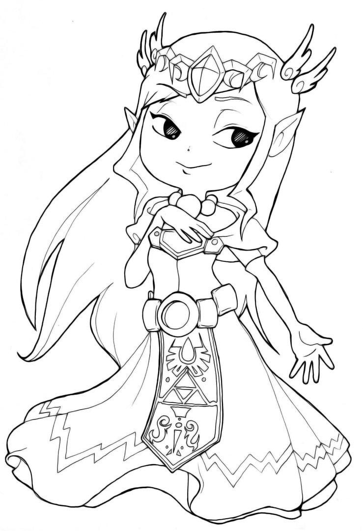Coloriage Dessin Zelda 9 - Zelda à imprimer