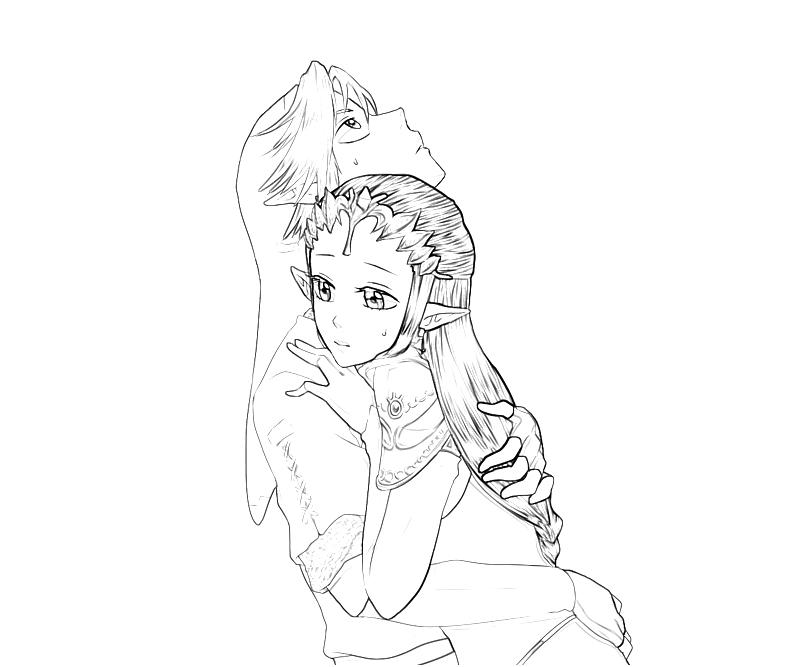 Coloriage Héros Link en armure dorée - Zelda à imprimer