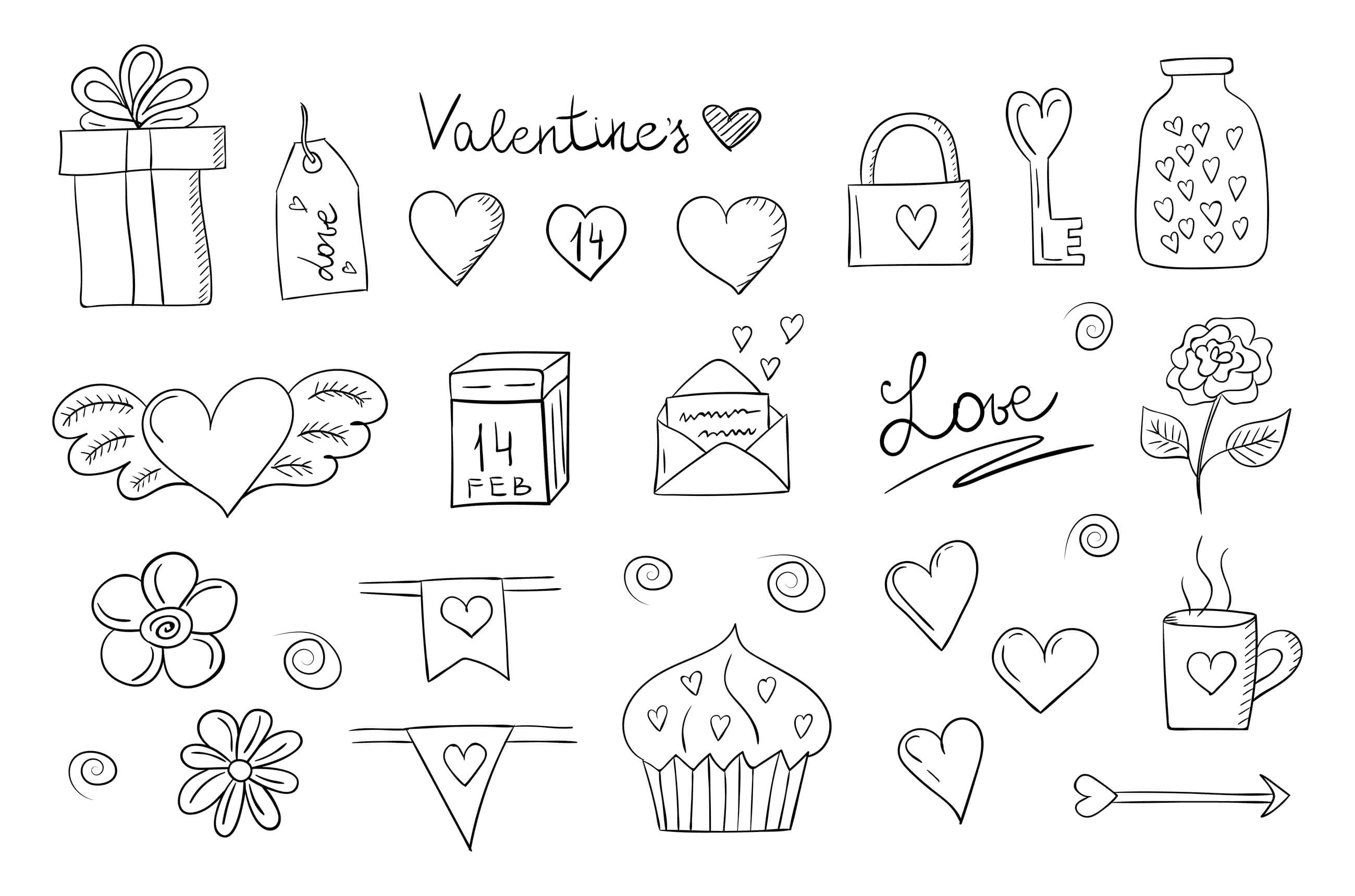 Coloriage Dessins Saint Valentin Février - Février à imprimer