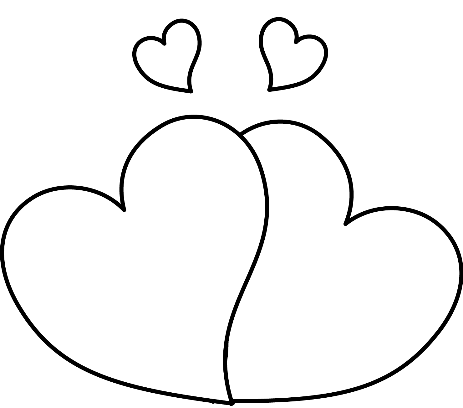 Coloriage Deux Cœurs En Amour - Saint-Valentin à imprimer