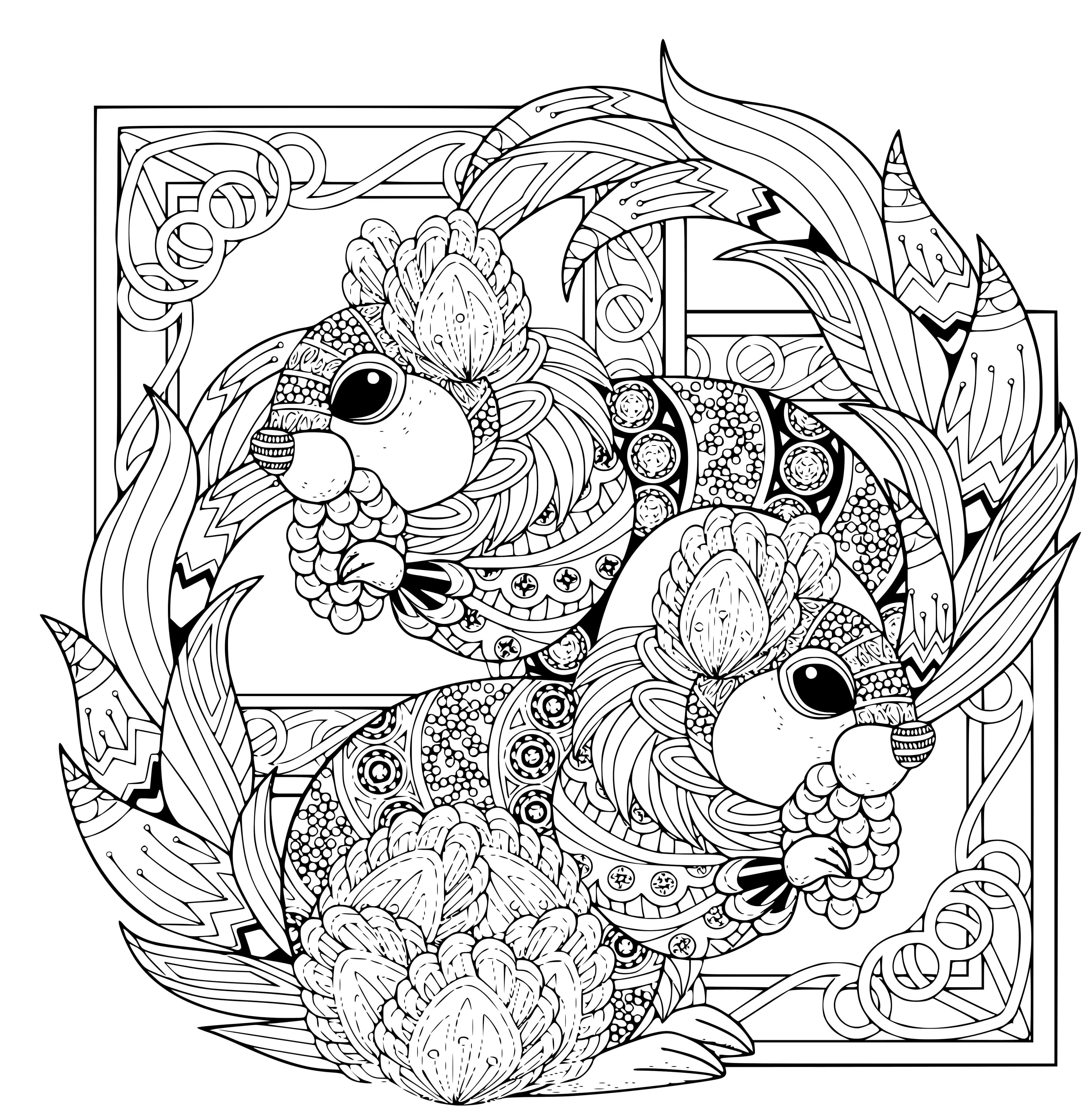 Coloriage Deux Écureuils Mignons - Écureuil à imprimer