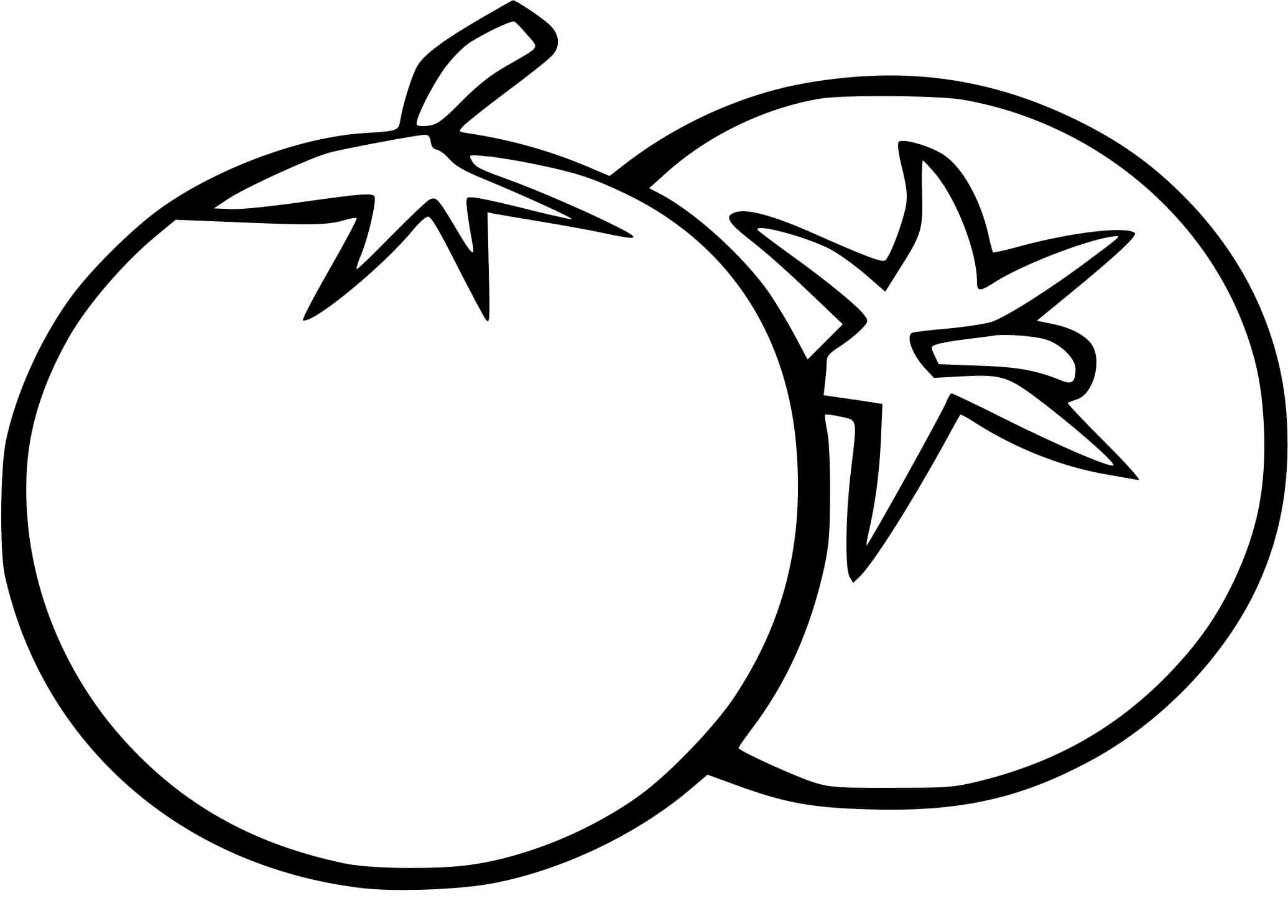 Coloriage Deux Tomates Fraiches - Tomate à imprimer