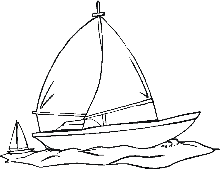 Coloriage Deux Voiliers - Bateau à imprimer