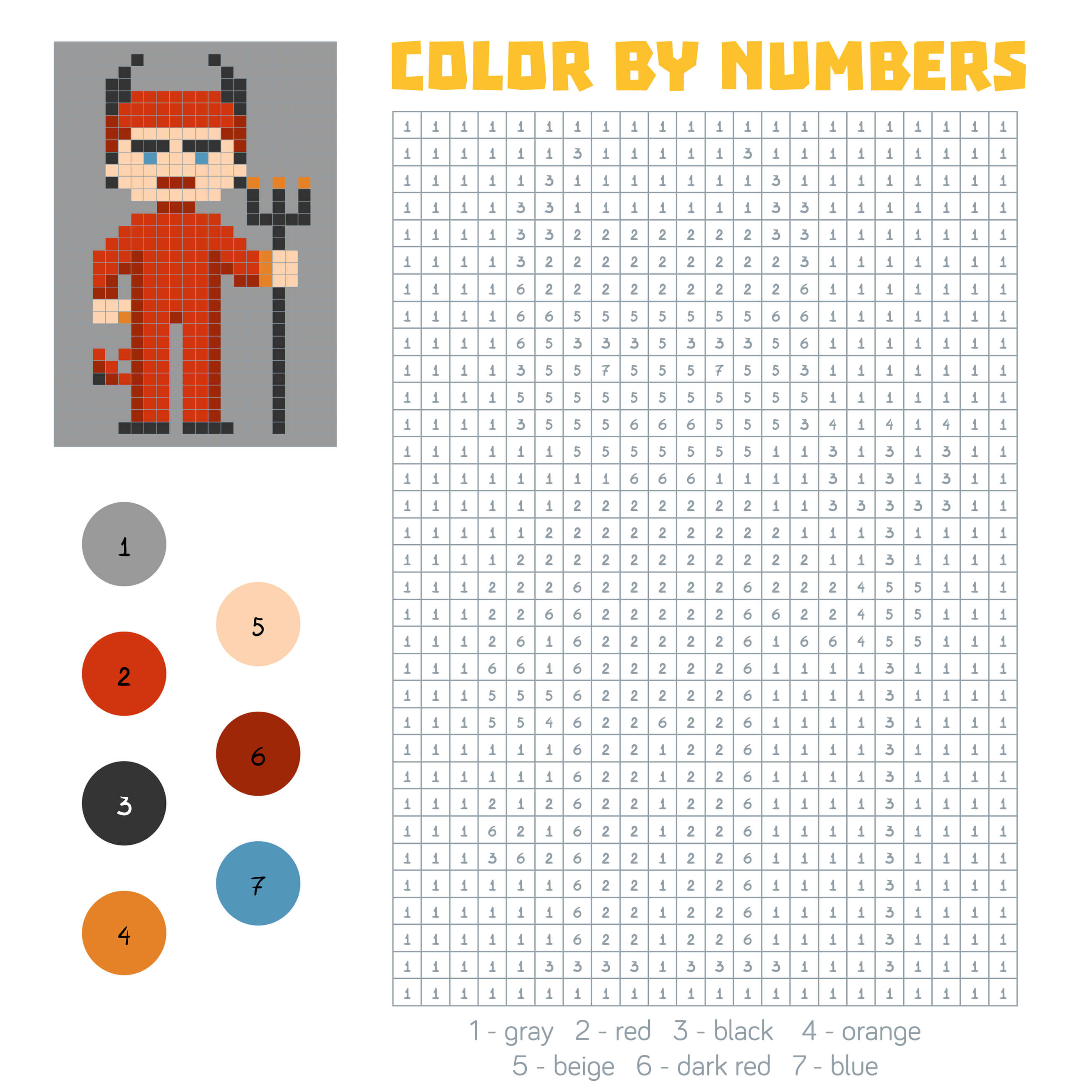 Coloriage Diable Magique Pixel - Magique à imprimer