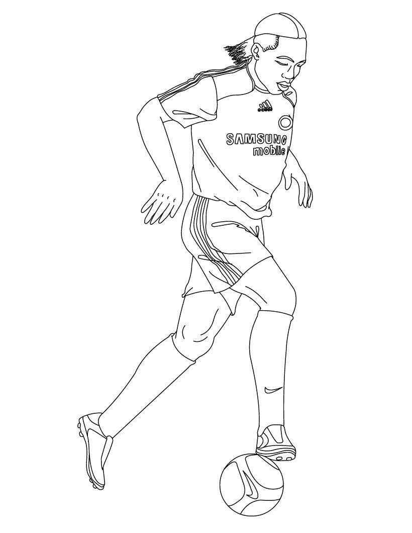 Coloriage Didier Drogba Joueur De Foot - Foot à imprimer