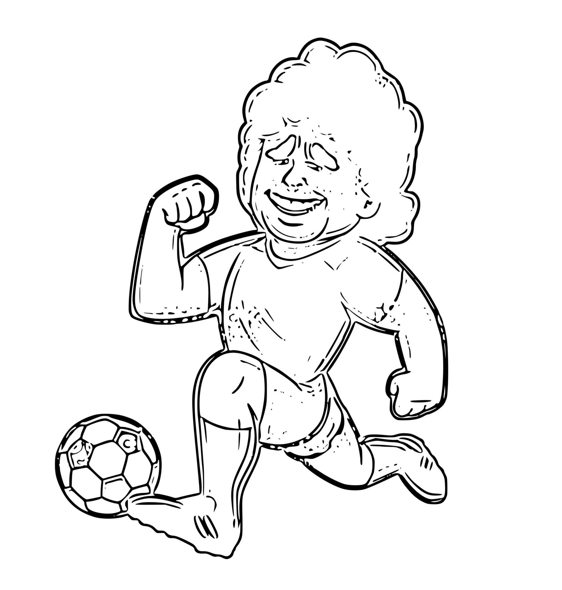 Coloriage Diego Maradona Légende - Foot à imprimer