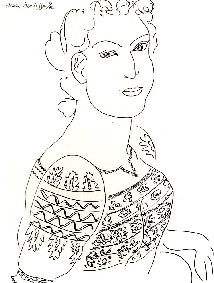 Coloriage Difficile Matisse Dessin Blouse Roumaine - Art à imprimer