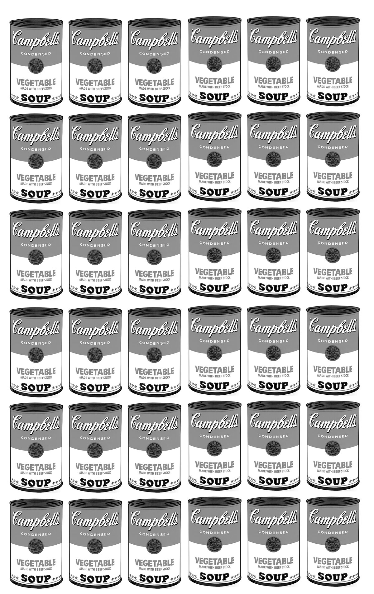 Coloriage Difficile Warhol Soupe Campbell - Art à imprimer