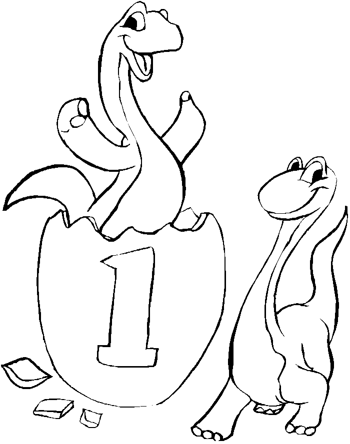 Coloriage Dino Qui Sort Un Œuf - Anniversaire à imprimer