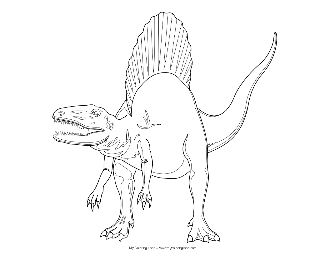 Coloriage Dinosaure Jurassic Park Spinosaurus - Jurassic world park à imprimer