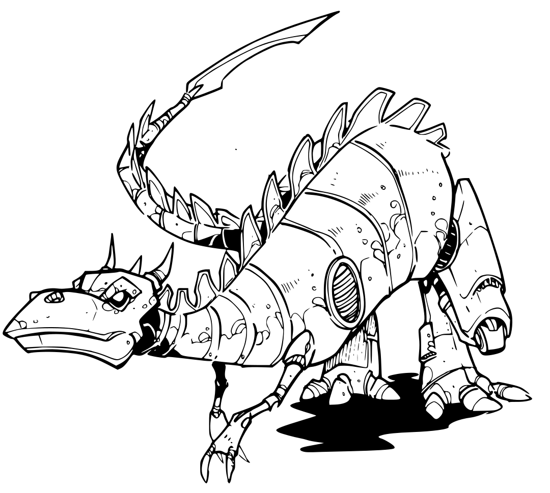 Coloriage Dinosaure Robot Nouvelle Génération - Robot à imprimer