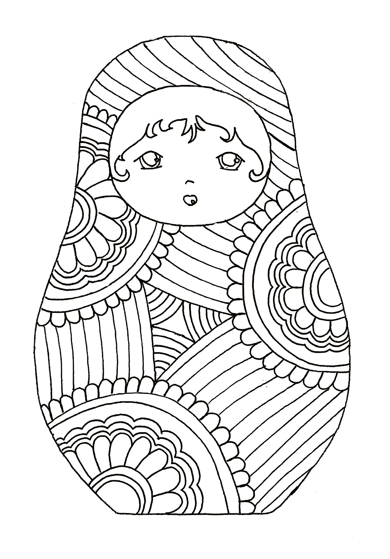 Coloriage Disney Matryoshka Dolls Poupée Russe - Poupée russe matriochka à imprimer
