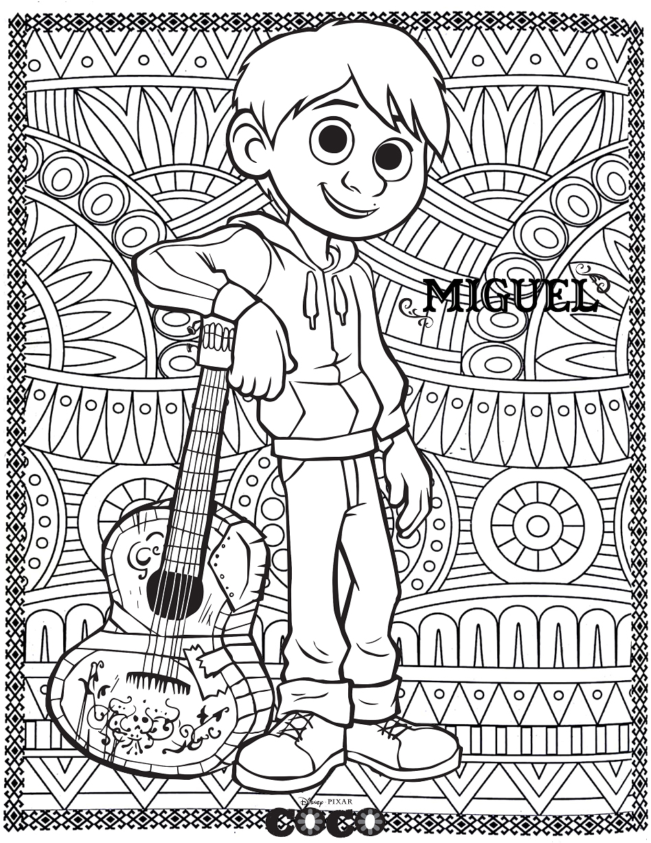Coloriage Disney Coco Miguel - Alphabet disney à imprimer