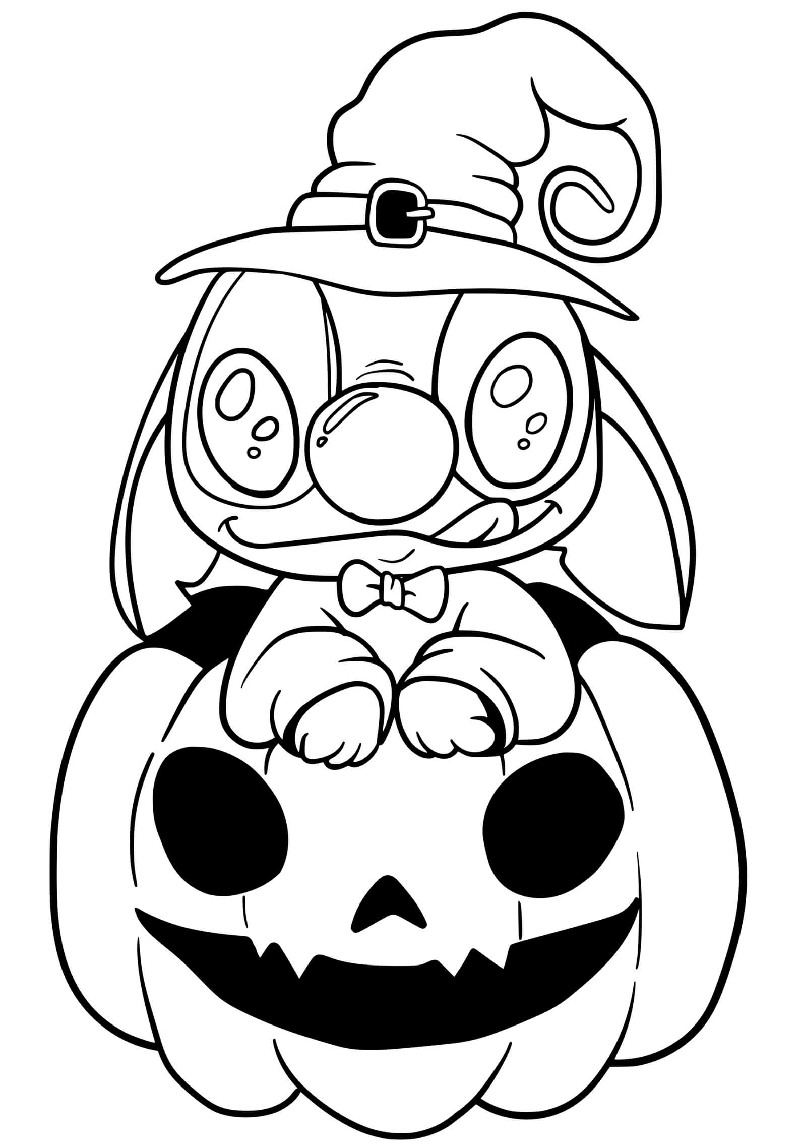 Coloriage Disney Halloween Stitch - Halloween à imprimer