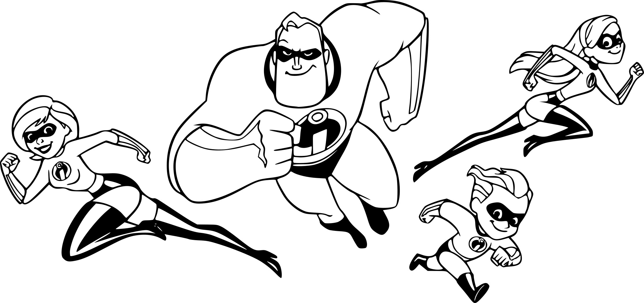Coloriage Les Indestructibles 2 en action héroïque - Disney à imprimer