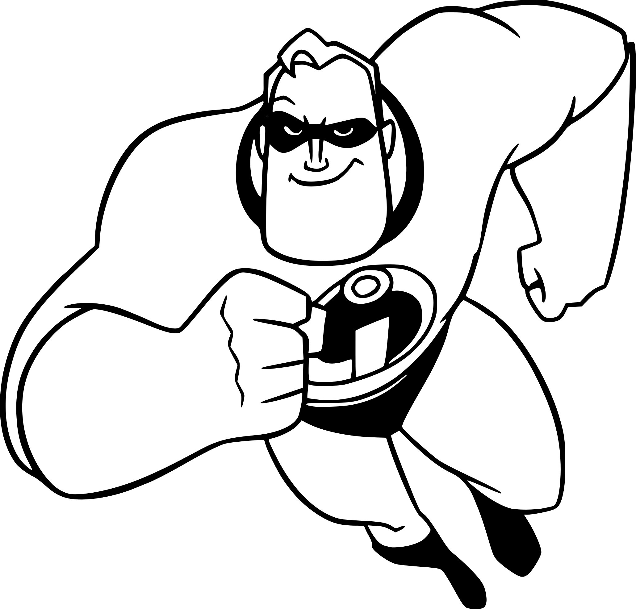 Coloriage Disney Les Indestructibles Hero - Super héros à imprimer