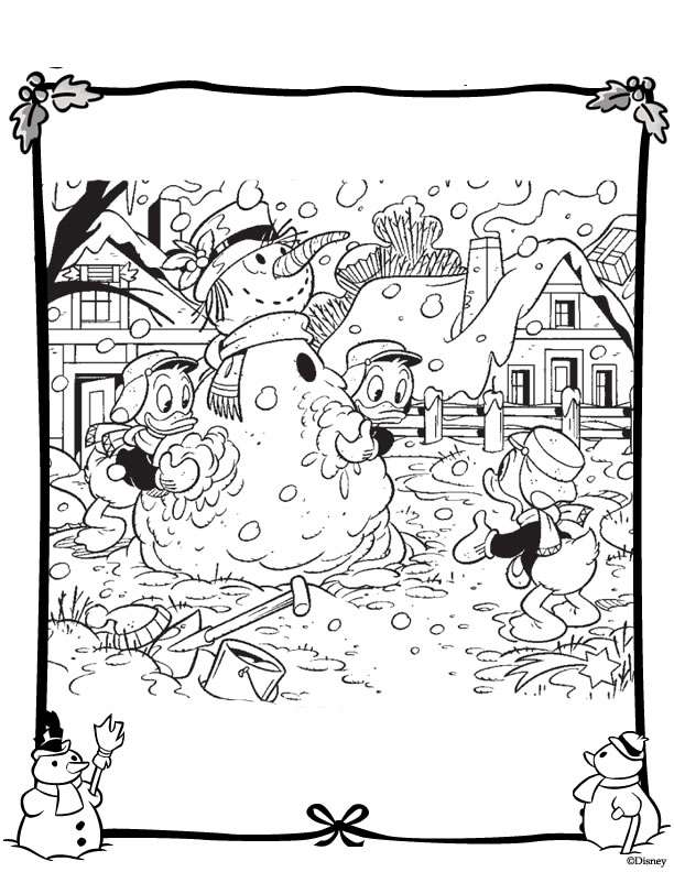 Coloriage Disney Noël 2 - Noël Disney à imprimer