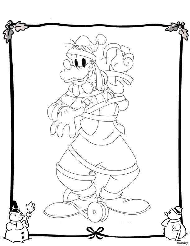 Coloriage Mickey et Minnie en tenue de Noël - Noël Disney à imprimer