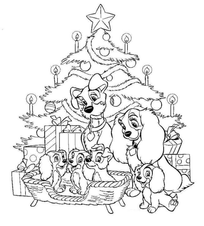 Coloriage Disney Noël 5 - Noël Disney à imprimer