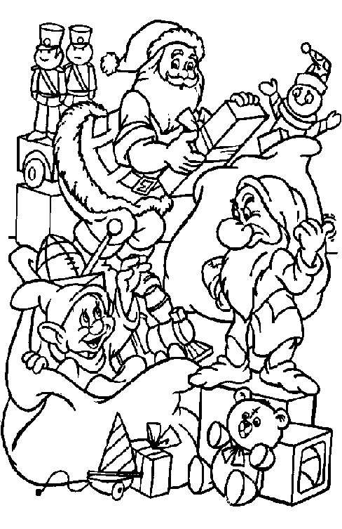 Coloriage Disney Noël 9 - Noël Disney à imprimer