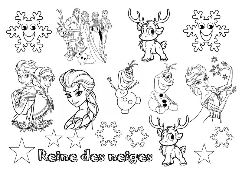 Coloriage Elsa et Anna en aventure hivernale - Noël Disney à imprimer