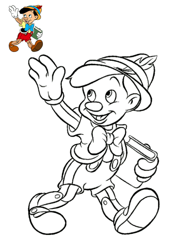 Coloriage Disney Pinocchio Quitte La Maison - Pinocchio à imprimer