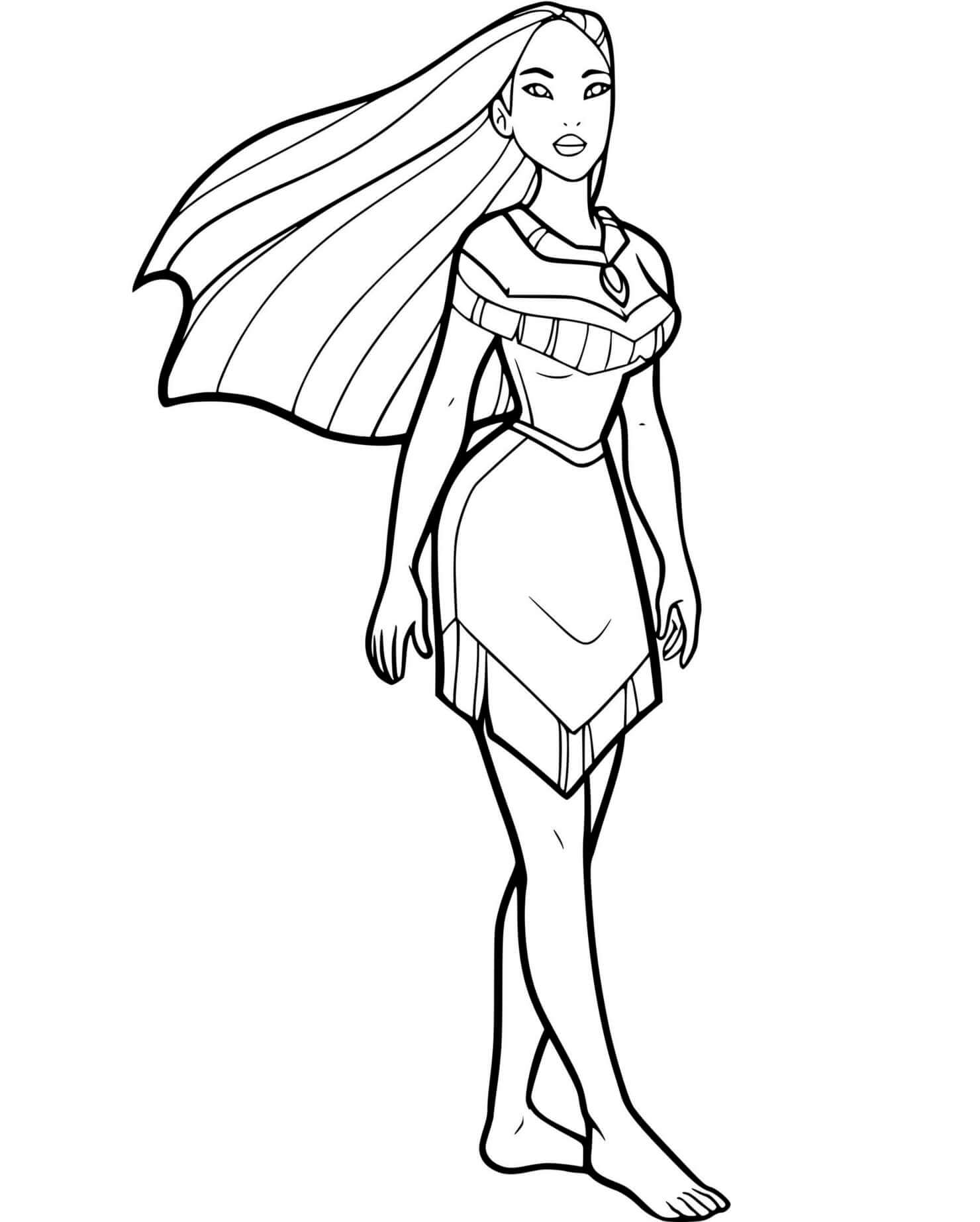 Coloriage Disney Princesse Pocahontas - Princesse disney à imprimer
