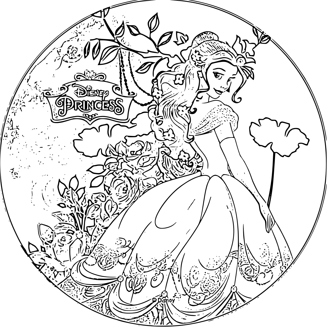 Coloriage Disney Princesse Belle - Princesse disney à imprimer