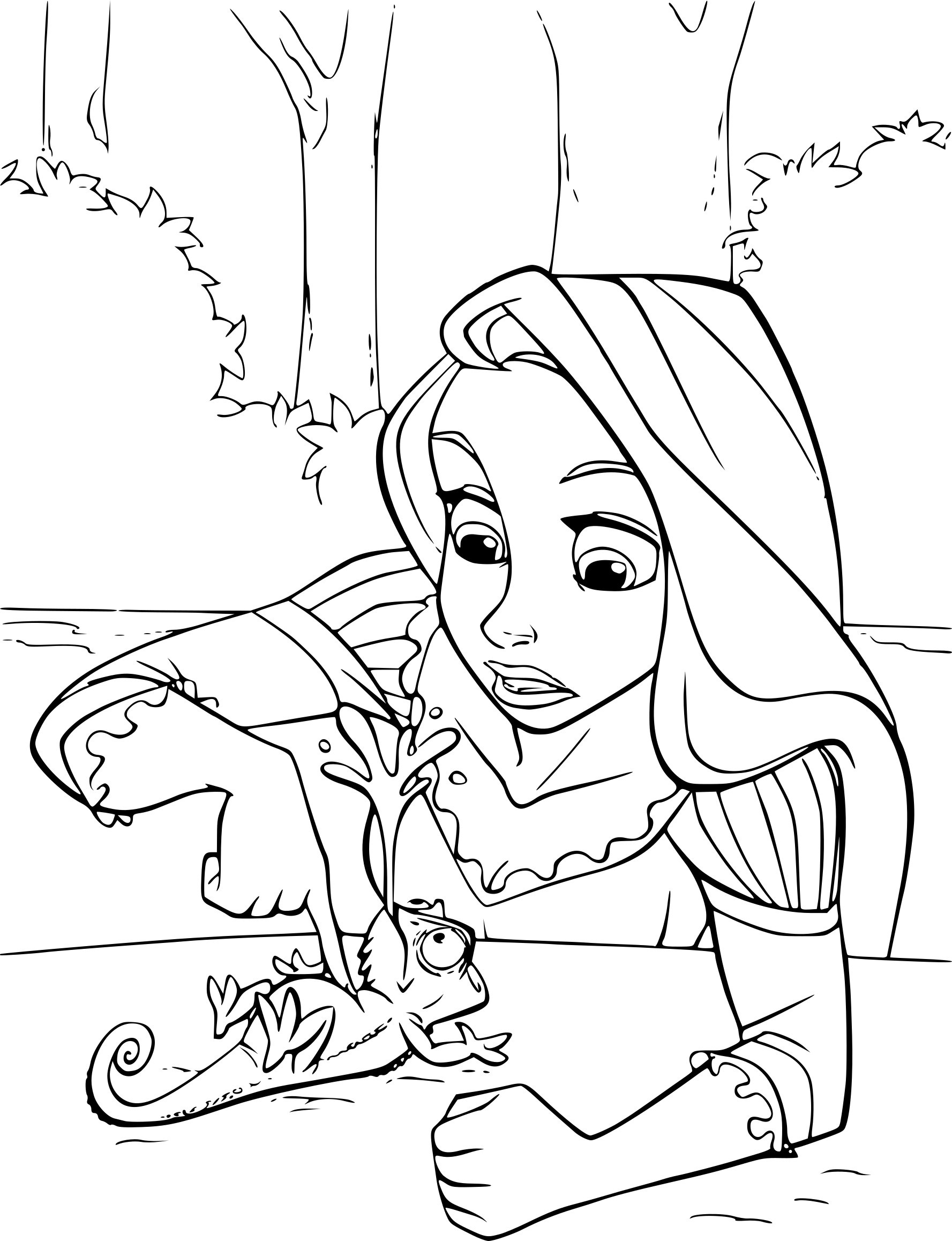 Coloriage Disney Raiponce Princesse - Alphabet disney à imprimer