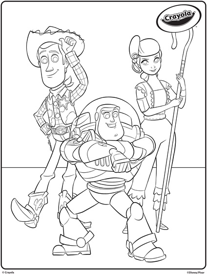 Coloriage Woody et Buzz sauvant leurs amis - Crayola à imprimer