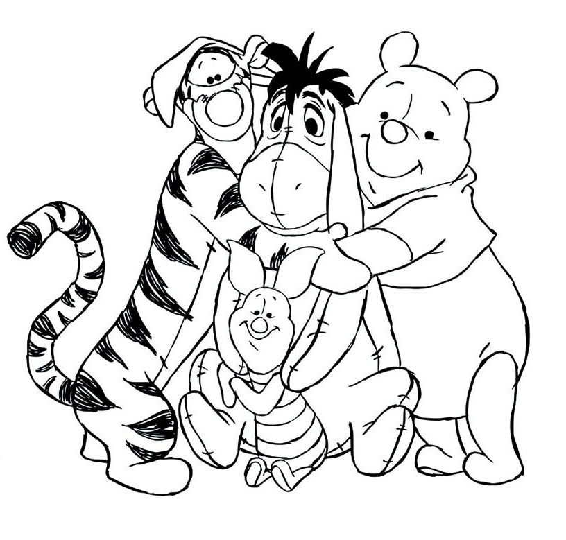 Coloriage Disney Winnie Lourson - Alphabet disney à imprimer