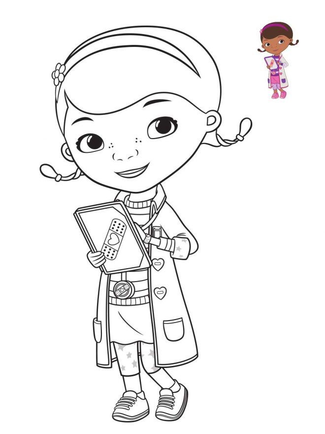 Coloriage Docteur La Peluche A La Clinique - Docteur médecin à imprimer