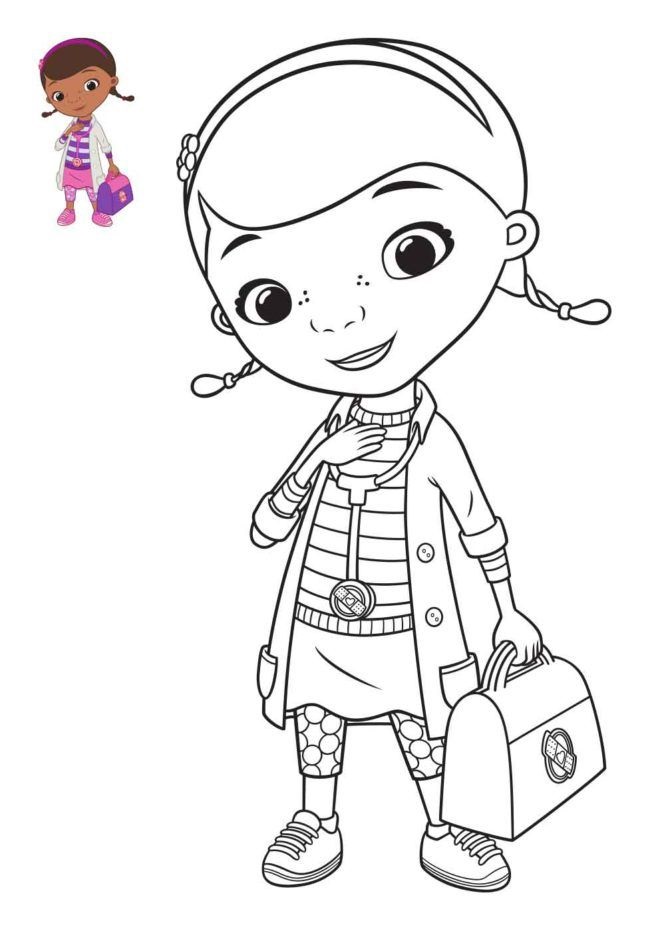 Coloriage Docteur La Peluche Au Travail - Docteur médecin à imprimer