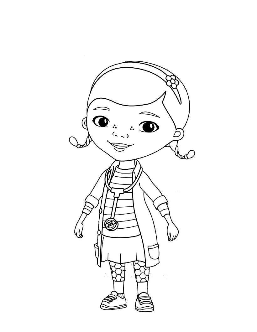 Coloriage Docteur La Peluche Disney - Docteur médecin à imprimer