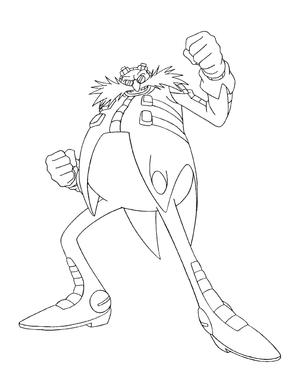 Coloriage Doctor Eggman Robotnik Sonic - Sonic à imprimer