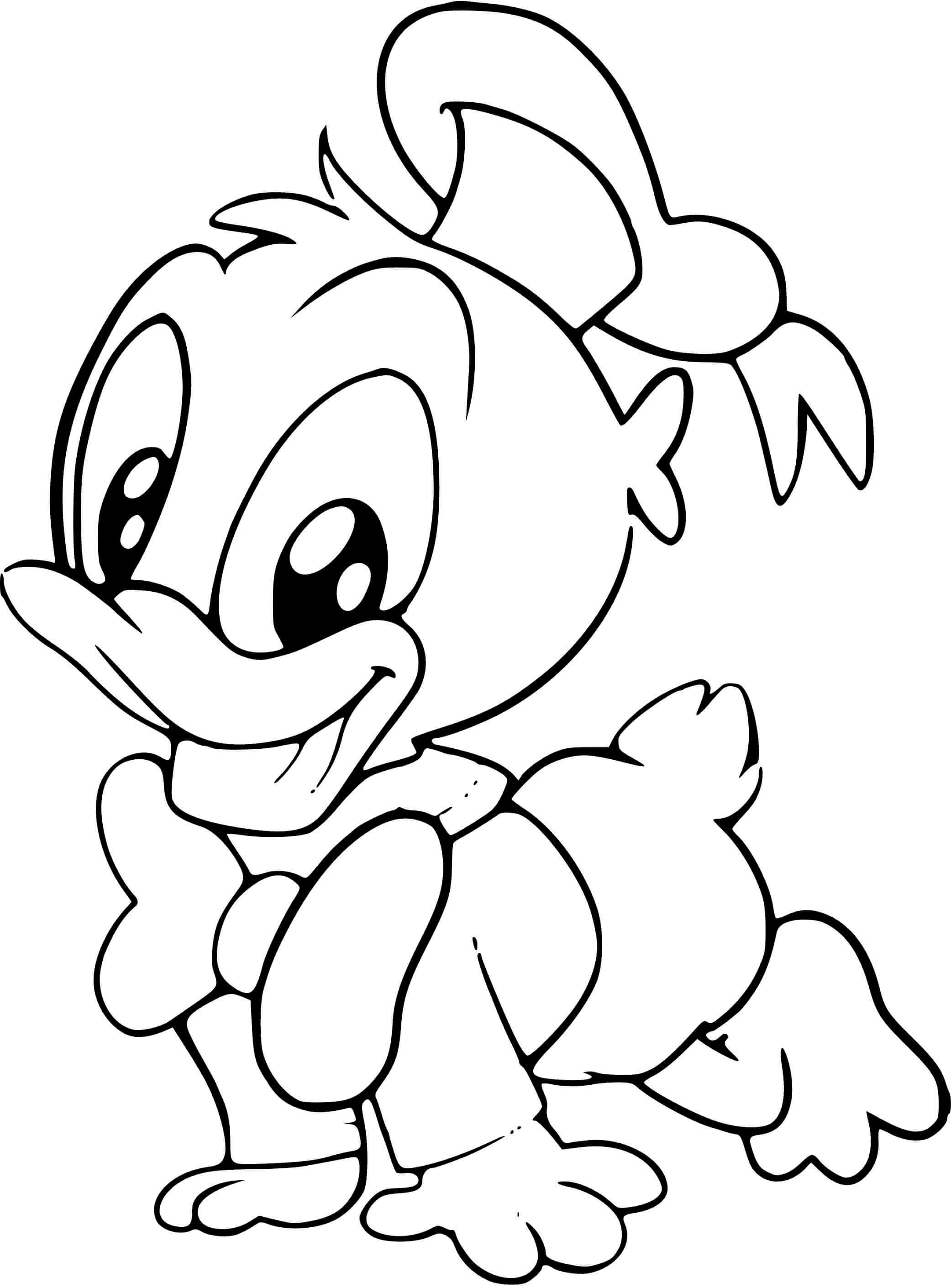 Coloriage Donald Duck Quand Il Etait Bébé - Disney bébé à imprimer