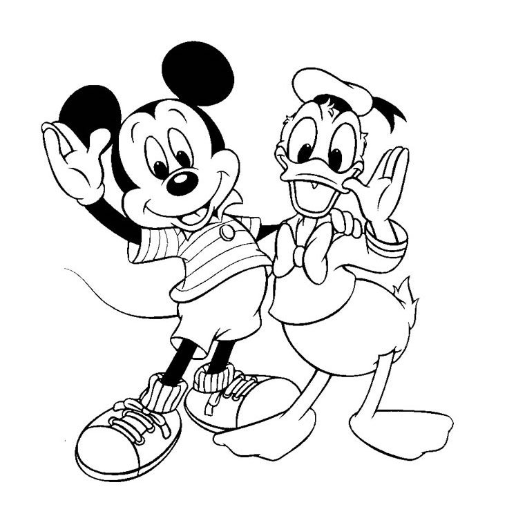 Coloriage Donald Mickey - Alphabet disney à imprimer
