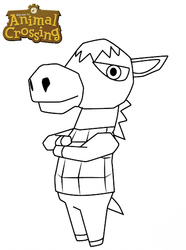 Coloriage Donkey Animal Crossing - Animal crossing à imprimer
