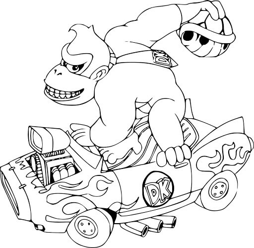 Coloriage Mario kart