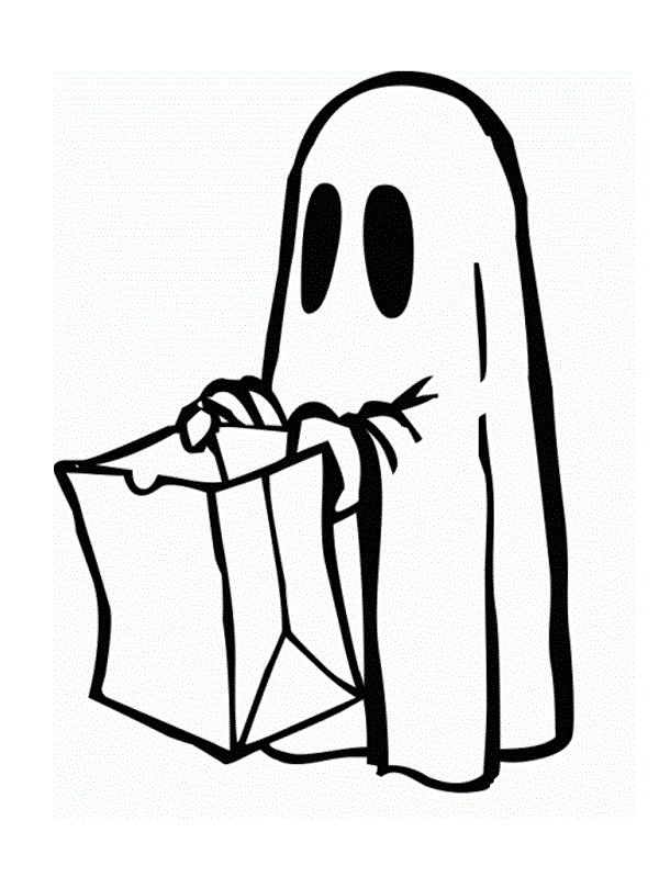 Coloriage Donner Moi Bonbon Fantôme - Halloween fantome à imprimer