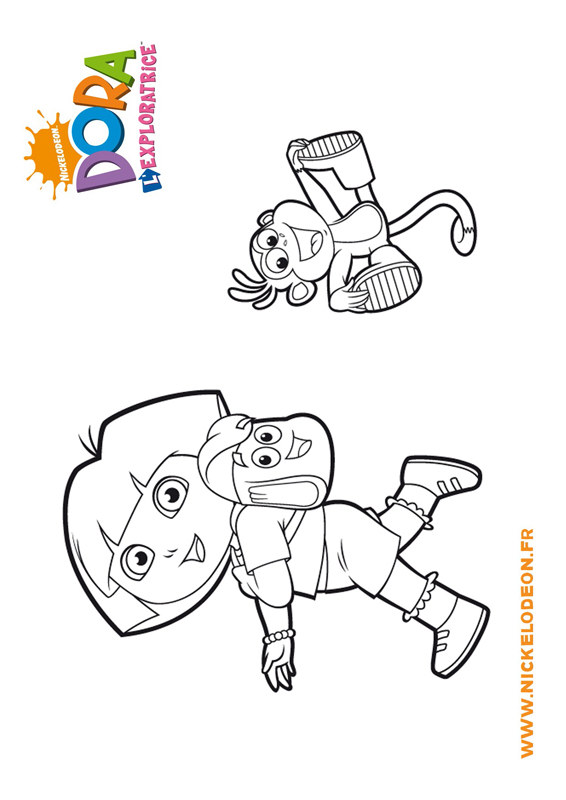 Coloriage Dora Babouche Sacado École - Dora à imprimer