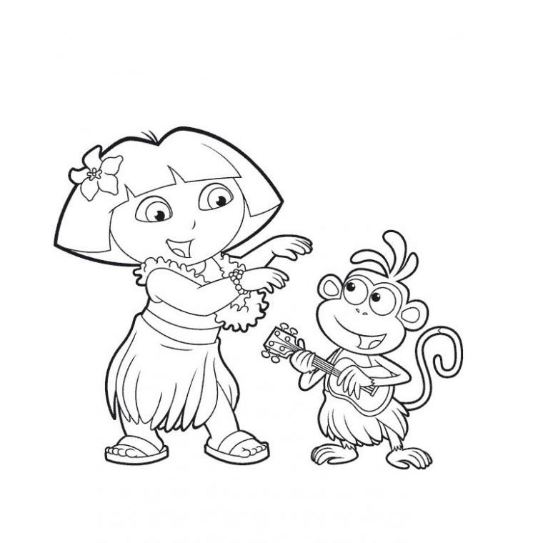 Coloriage Dora Danseuse - Dora à imprimer