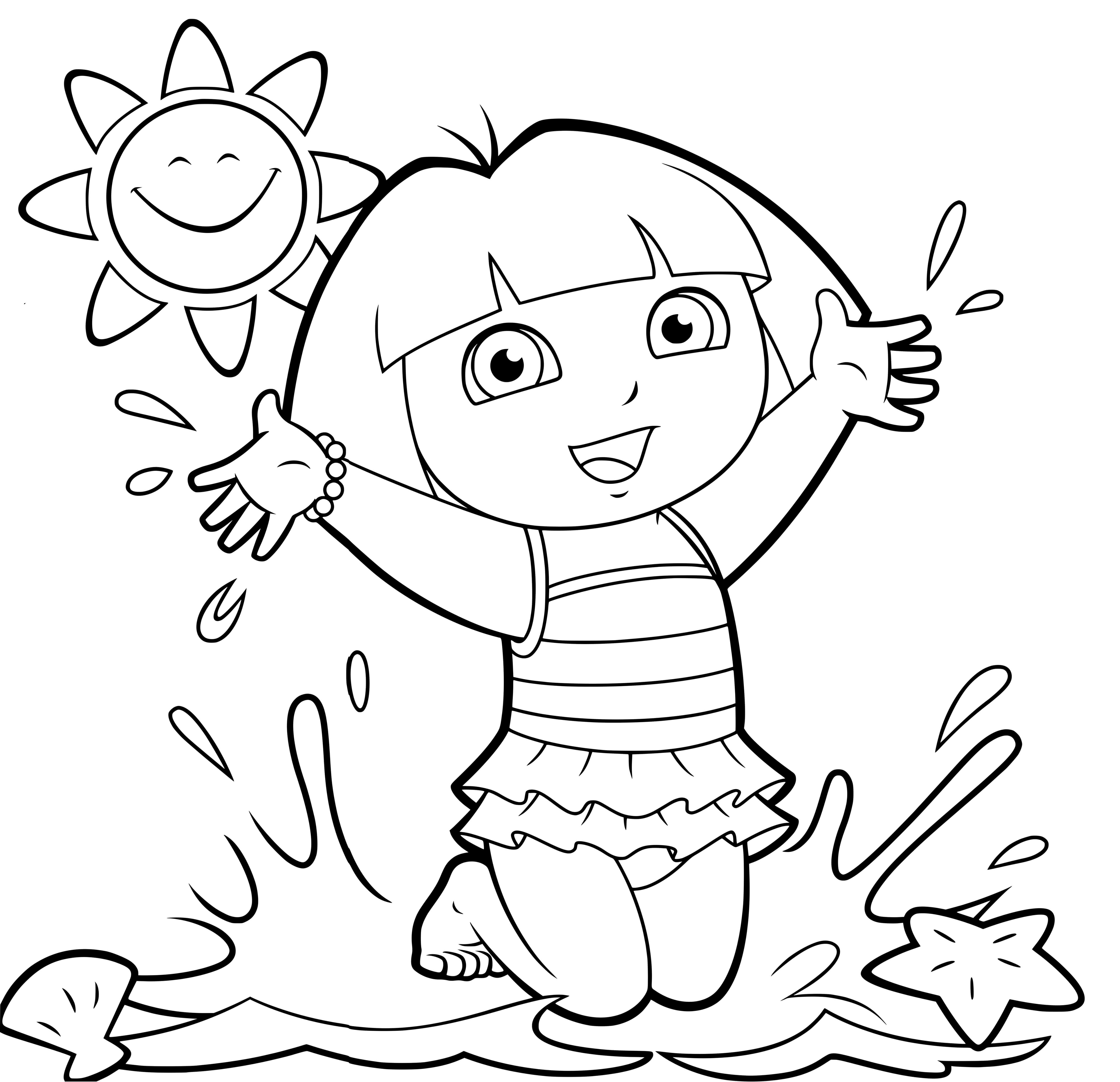 Coloriage Dora En Vacances - Dora à imprimer