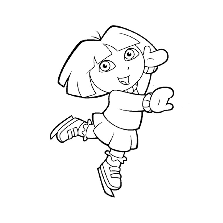 Coloriage Dora Princesse Des Neiges - Dora à imprimer