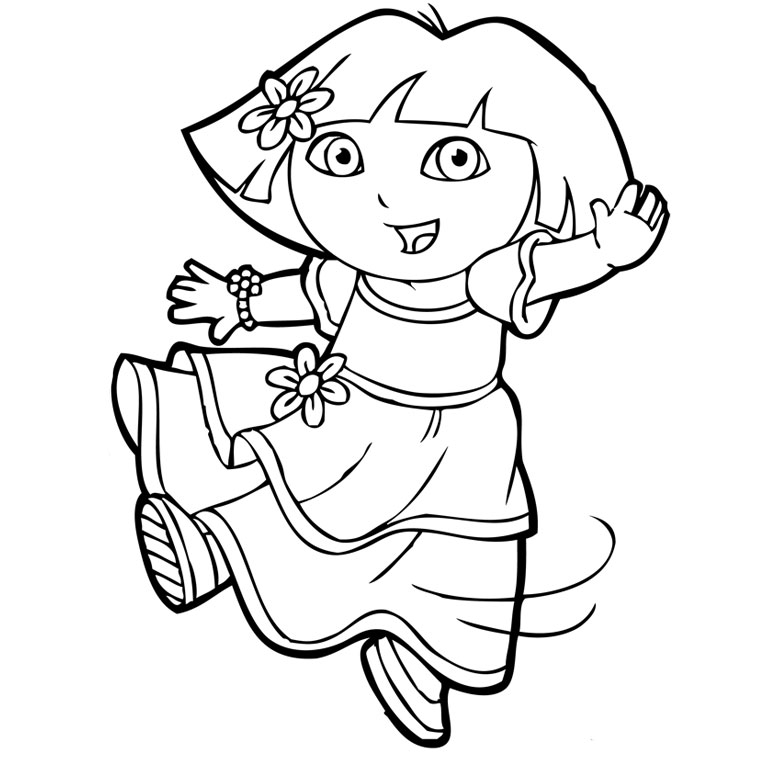 Coloriage Dora Sirène - Dora à imprimer