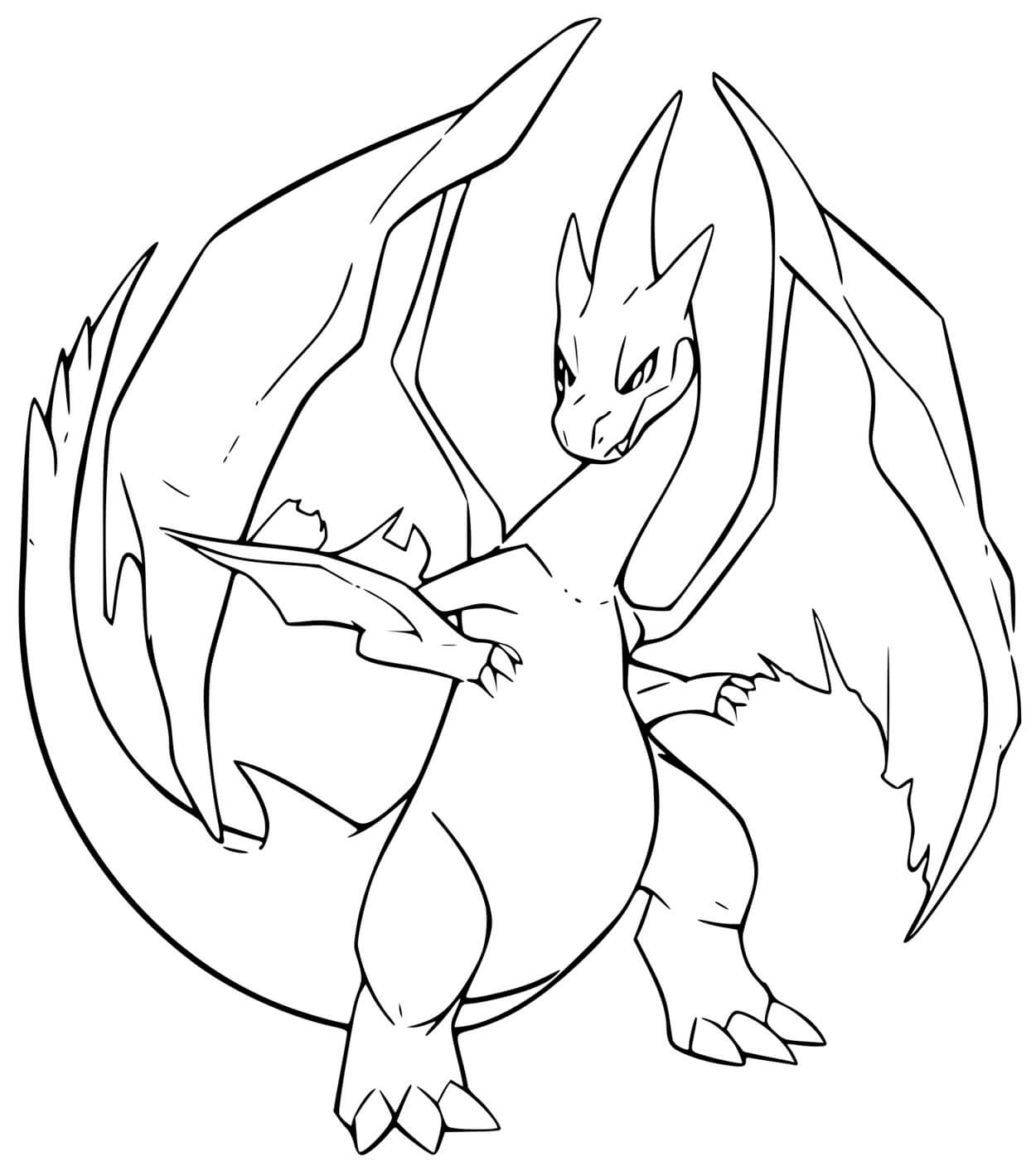 Coloriage Dracaufeu Ex X Pokemon - Pokémon à imprimer