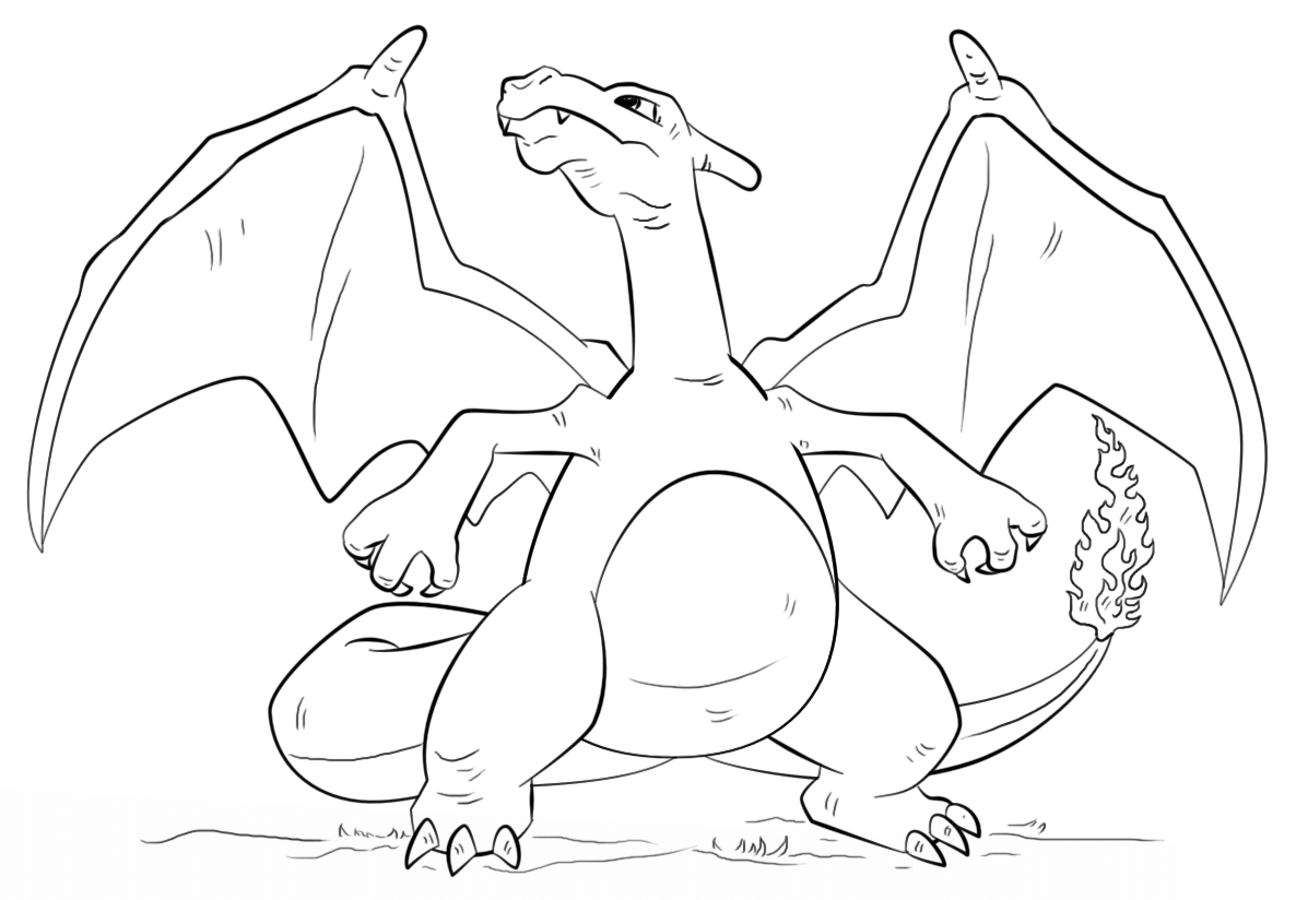 Coloriage Dracaufeu Pokemon - Pokémon à imprimer