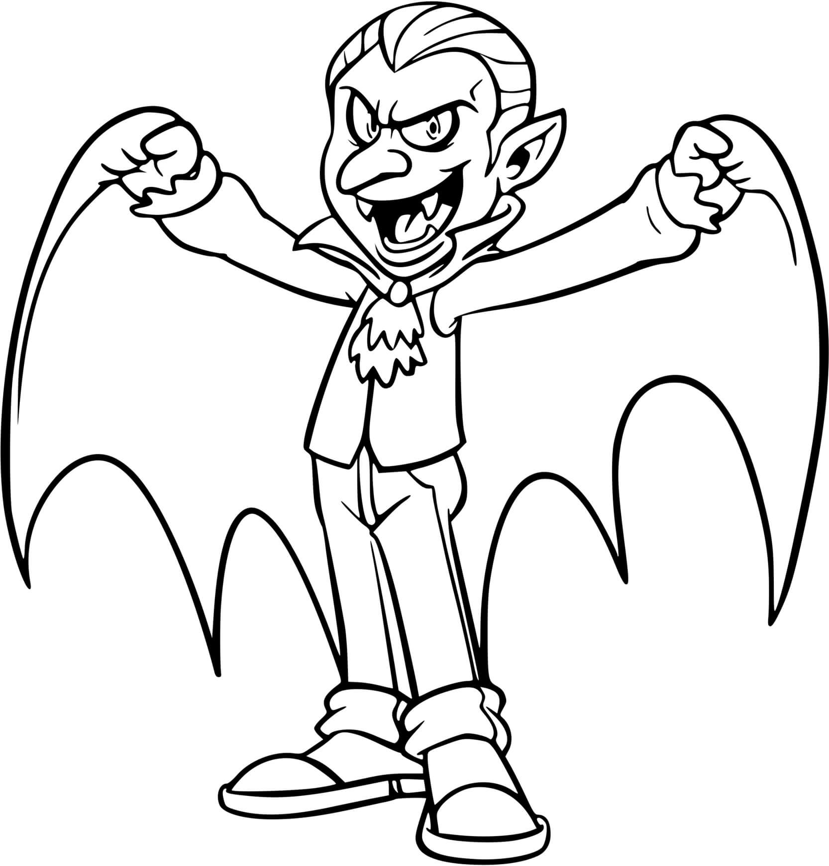 Coloriage Dracula Vampire Halloween - Vampire à imprimer