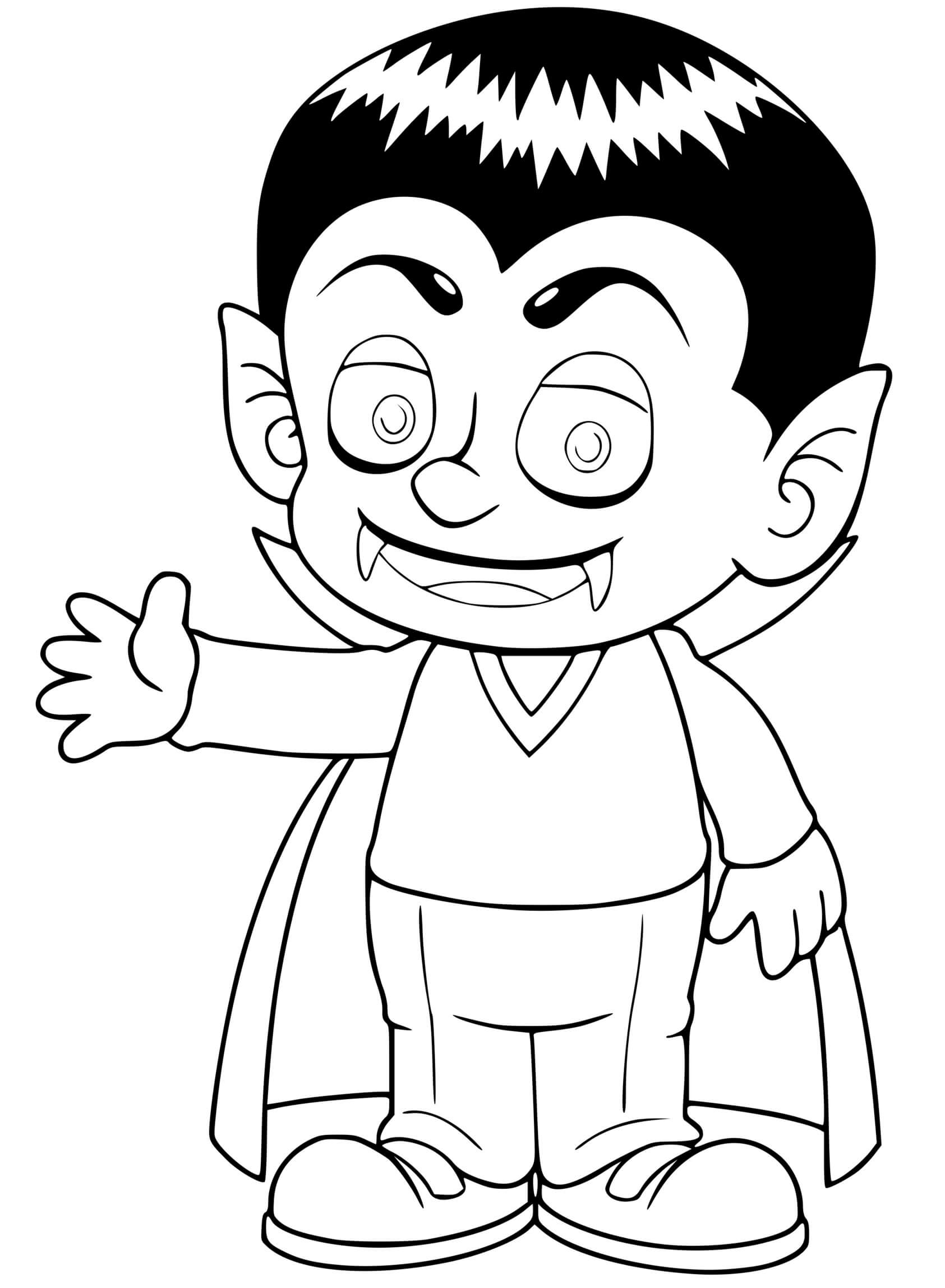 Coloriage Dracula Vampire Quand Il Etait Enfant - Vampire à imprimer